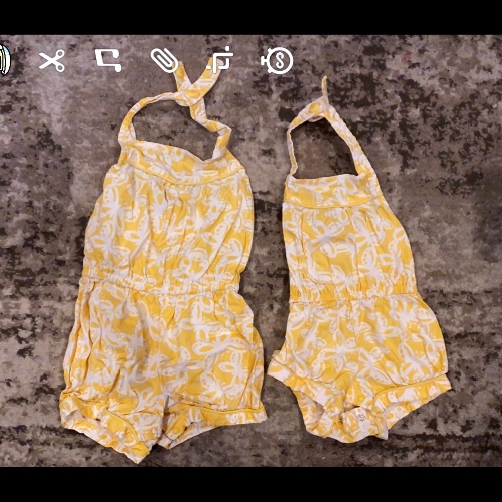 Super cute sister set!!3t and 6/12 months! Romper